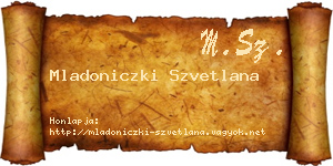 Mladoniczki Szvetlana névjegykártya